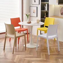 塑料椅靠背凳休闲餐厅北欧靠背椅餐椅现代加厚简约家用椅