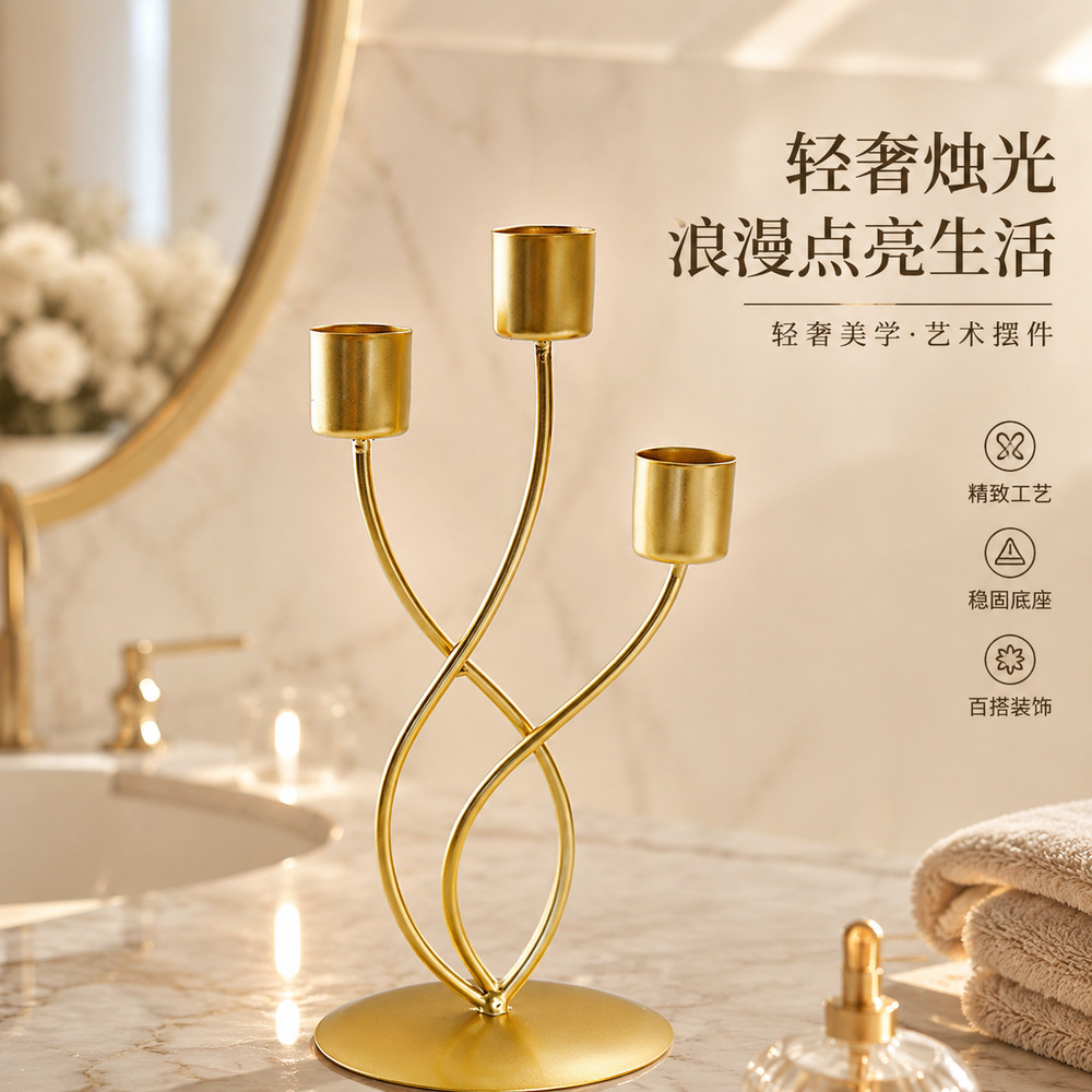 Velas de correo gratis explosivas, candelabro de hierro y metal de estilo europeo de taipei, candelabro de Navidad de estilo europeo, candelabro de Navidad de venta caliente en Rusia