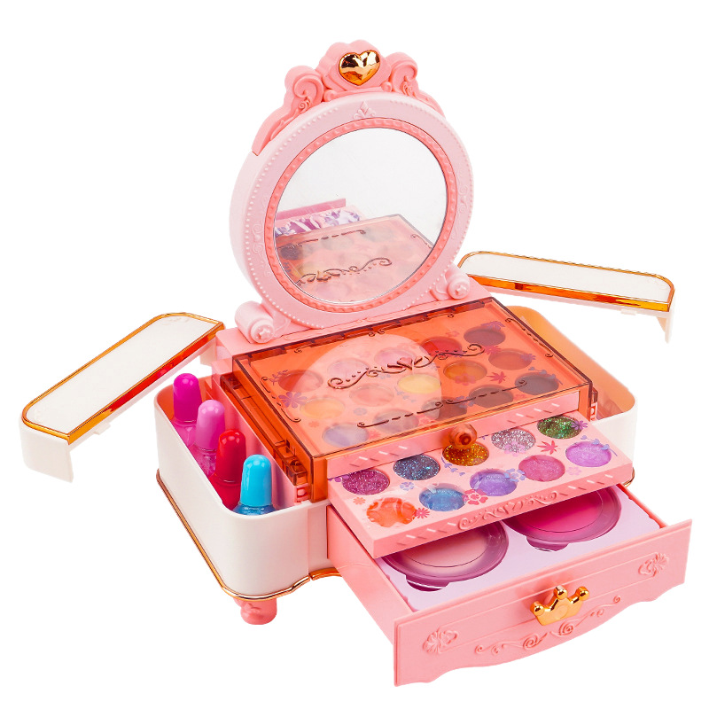 Toy for makeup, set, children's makeup primer, makeup box, Birthday gift