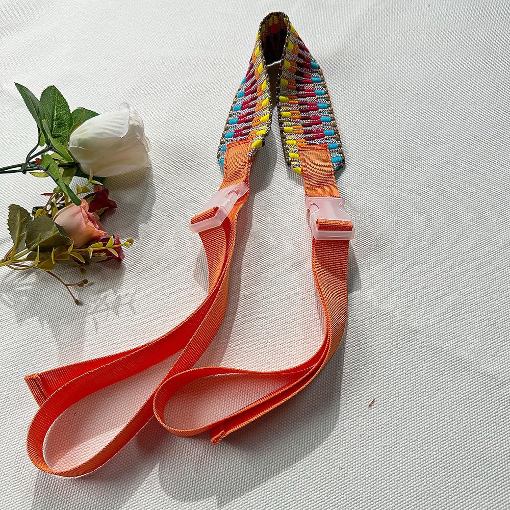 오렌지 자카드 와이드 숄더 스트랩