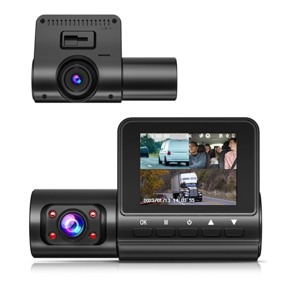 Three-recording driving recorder HD 1080P reversing image three-lens 360 adjustable car parking monitoring