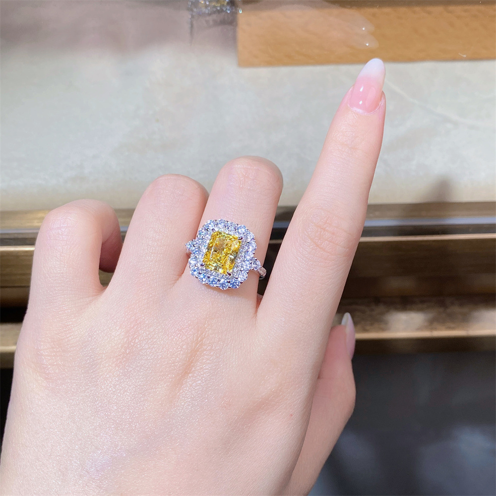 Luxurious Geometric Sterling Silver Plating Zircon Rings