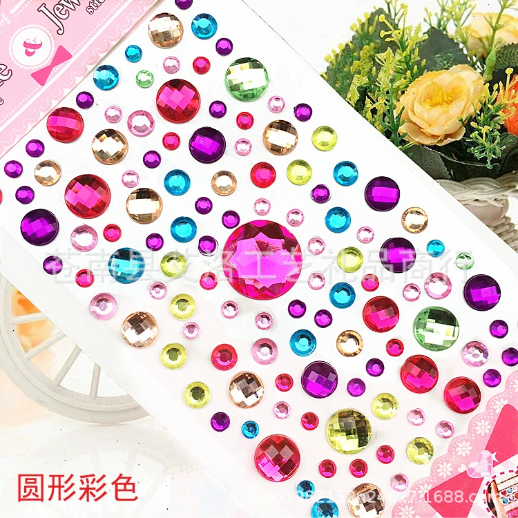Crystal Patch Acrylic Gem Stickers, Plum Blossom & Heart Designs, 18 × 8.5 cm
