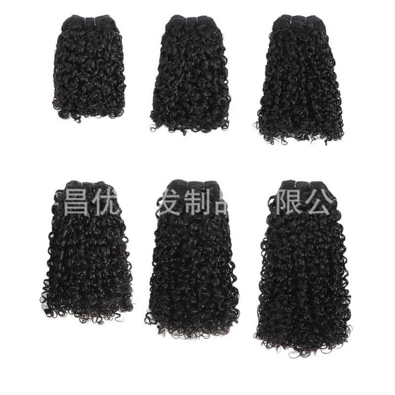 12A Pixie Curl真人发发帘Double Drawn两头齐Human Hair Bundles|undefined