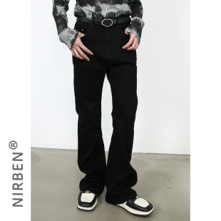 Nirben Cowboy | Black Micro La Stretch Jeans Men's Fashion Brand Pluck Handsome cleanfit American vibe Pants