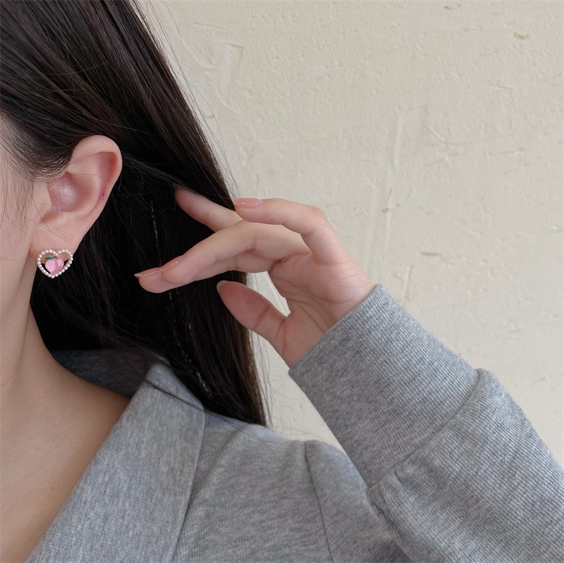 1 Pair Sweet Heart Shape Alloy Plating Womenu0027S Ear Studs