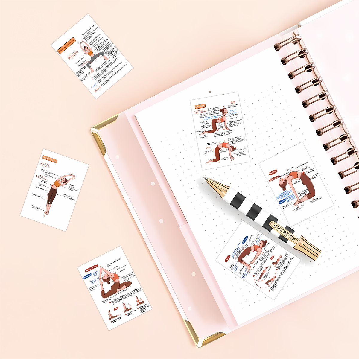 32 pegatinas creativas con temática de yoga, papelería, diario, cuaderno, decoración DIY, pegatinas de PVC, venta al por mayor transfronteriza