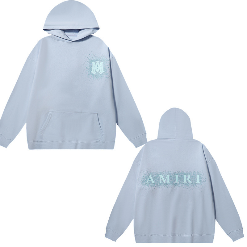 アメリカンストリート Amiri ニッチハイストリート男性と女性のカップルソリッドカラーコットンプリントプルオーバースウェットシャツレトロパーカー|undefined