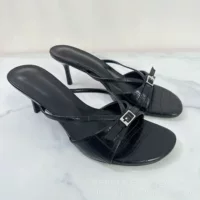 Универсальные черные модные сандалии Zara, европейский стиль, принт под крокодила