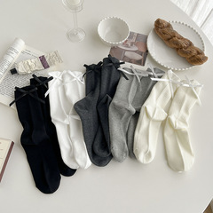 夏季新款白色jk襪子白色日系百搭堆堆襪白色細豎條芭蕾風長襪批發