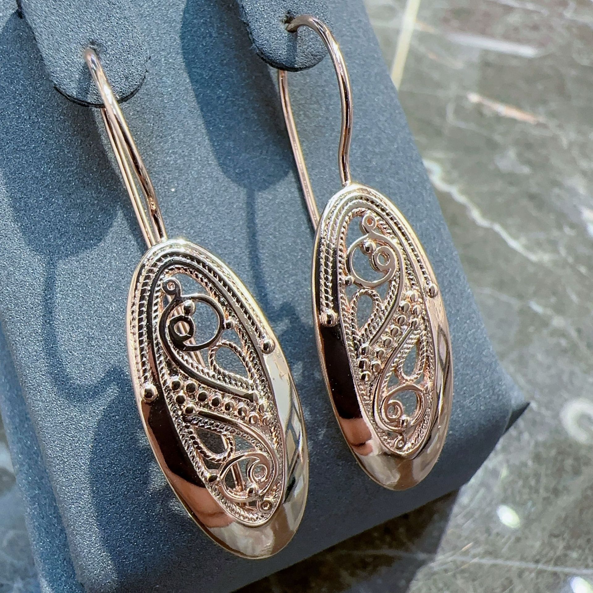 Gulkina585 Rose Gold earrings Ear buckle exquisite hollow pattern…