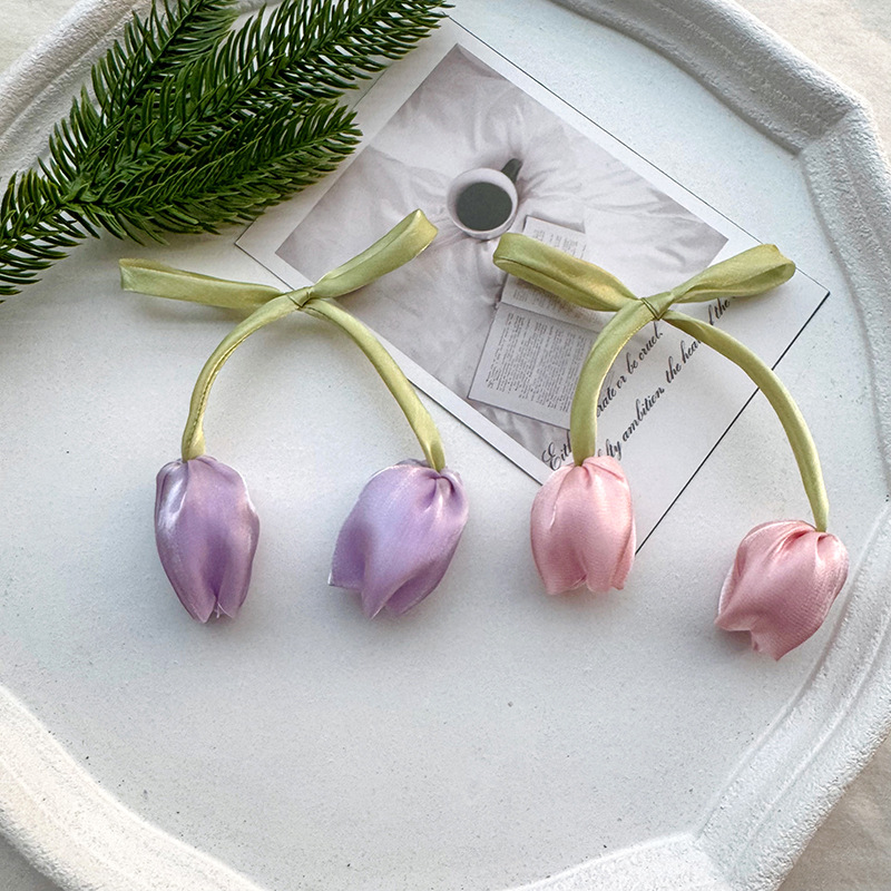 Ins estilo simple cinta larga doble capullo tulipán bricolaje ropa todo-fósforo sombreros accesorios para el cabello femenino accesorios al por mayor