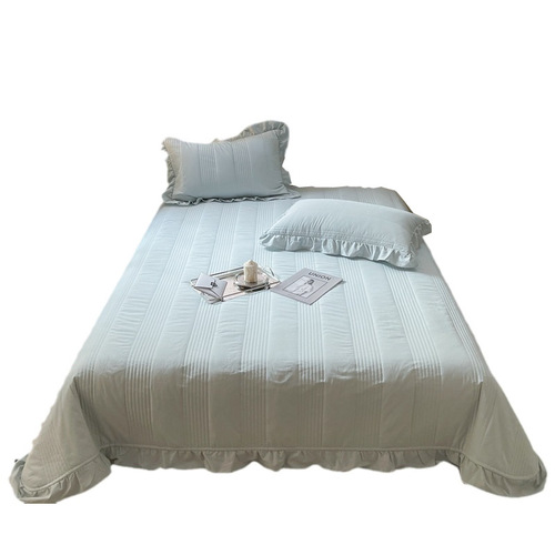Class A Baby & Maternity All-Cotton Solid Color Ruffled Pure Cotton Washed Cotton Quilted Bed Cover All-Cotton Duvet Cover Pillowcase Quilted Bed Cover