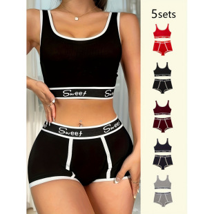 F 52285 Letter mid waist Sport bra set ��ĸ�����\�Ӄ�����