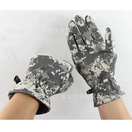 冬季保暖手套 男士户外迷彩手套 内里加绒