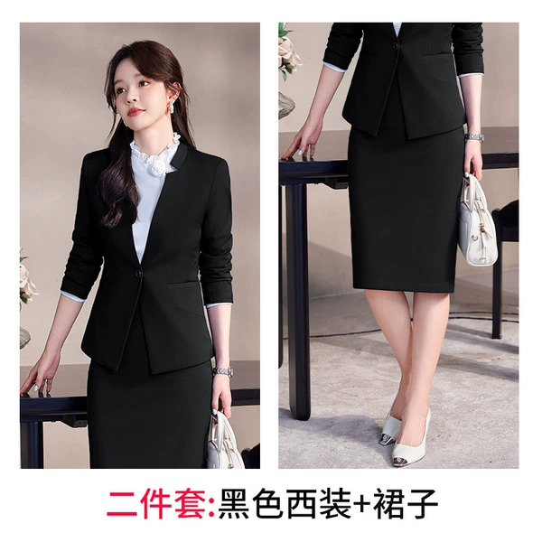 Black jacket, skirt