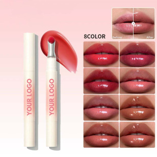 Cross-Border Neutral Logo-Free Spot 8-Color Water-Gloss Moisturizing Lip Gloss