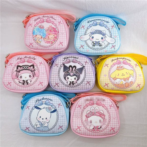 Cartoon Cute Children Crossbody Shoulder Bag Bow Double-sided Printed Small Satchel Kindergarten Student Carry-on Satchel