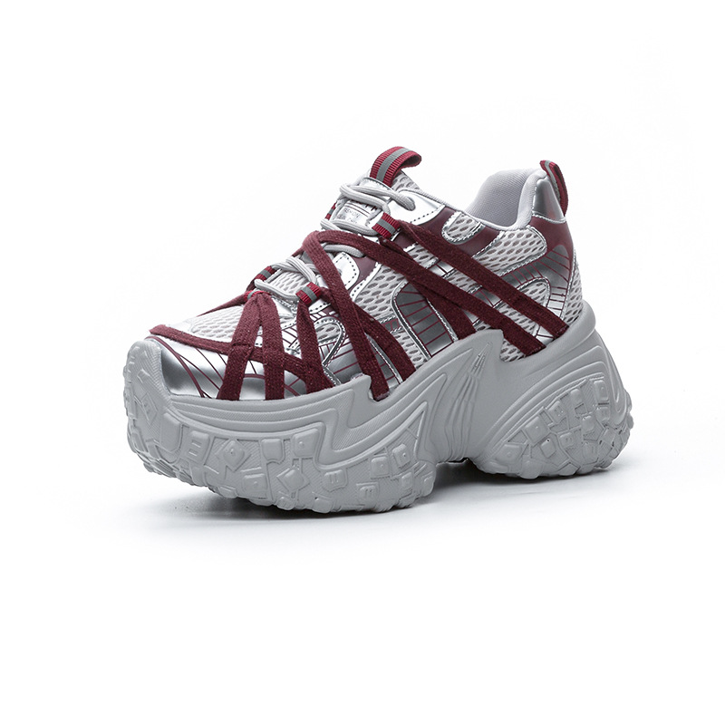 Paris Vintage Dad Sneakers For Women 2026 Spring/Autumn New Thick-Soled Tire-Style Distressed Sports Casual Trendy_vogvips.com