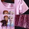 Dress, children's skirt, small princess costume, children's clothing, suitable for import, “Frozen”, western style, with short sleeve