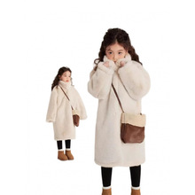 女童冬装长款2025仿皮草新款大衣保暖皮毛一体加厚毛毛女童外套潮