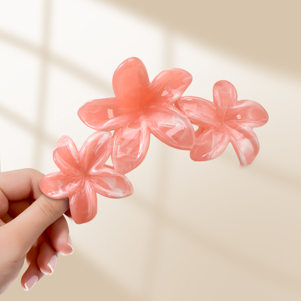55g Weight Hair Clip, Hair Claws Hair Accessories Type 1 Piece Quantity Holiday Occasion ABS Material Flower, Fish, Shark, Plumeria Pattern All Seasons Season Women's Gender Sweet Style Sweet Women's Flower Fish Shark ABS Hair Clip Hair Claws 7