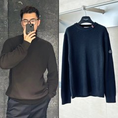 天花板品质25S潮牌新款M家撞色标识刺绣套头针织毛衣男女明星同款