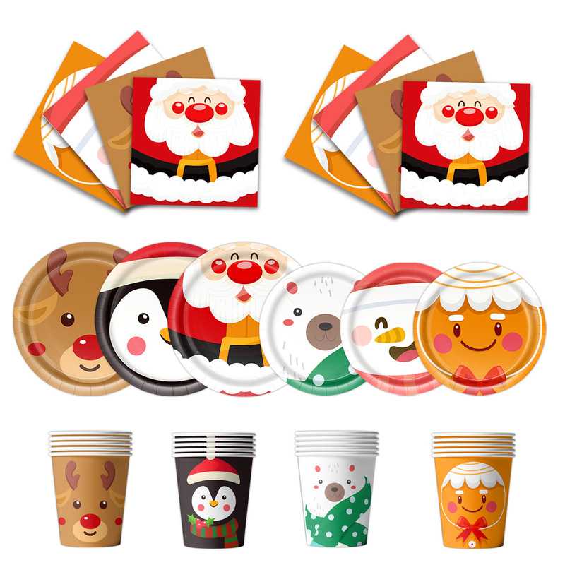 Amazon's Best-Selling Christmas Themed First Birthday Party Decorations Disposable Tableware Supplies Paper Plates and Tissues