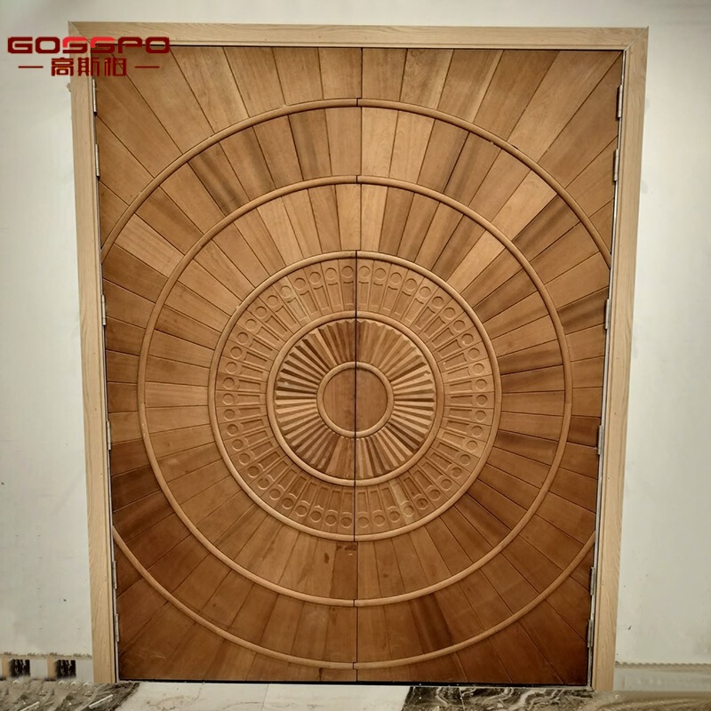 Custom Solid Wood Entry Door for Foreign Trade, Log Villa Door, Oak Modern Art Door, Lacquered Teak Double Door Custom Solid Wood Entry Door for Foreign Trade, Log Villa Door, Oak Modern Art Door, Lacquered Teak Double Door