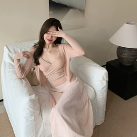 时尚休闲套装;连衣裙;女式针织衫