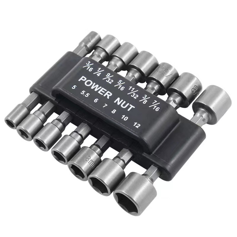 跨境强力六角无磁套筒头套装电动电钻气动风批套筒螺丝批头套装