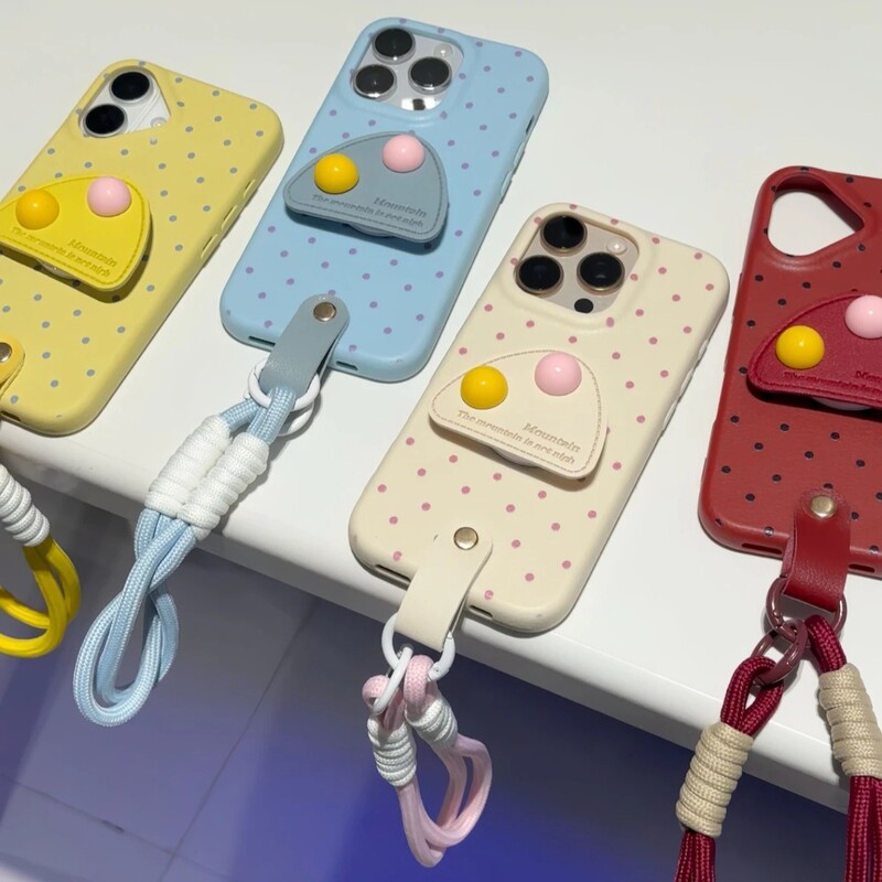 Polka Dot Triangular Stand Suitable for Apple 17 Phone Case, 16 Pro Max Shockproof, 15 Pro Full Coverage, 13/14 Protective Case Polka Dot Triangular Stand Suitable for Apple 17 Phone Case, 16 Pro Max Shockproof, 15 Pro Full Coverage, 13/14 Protective Case