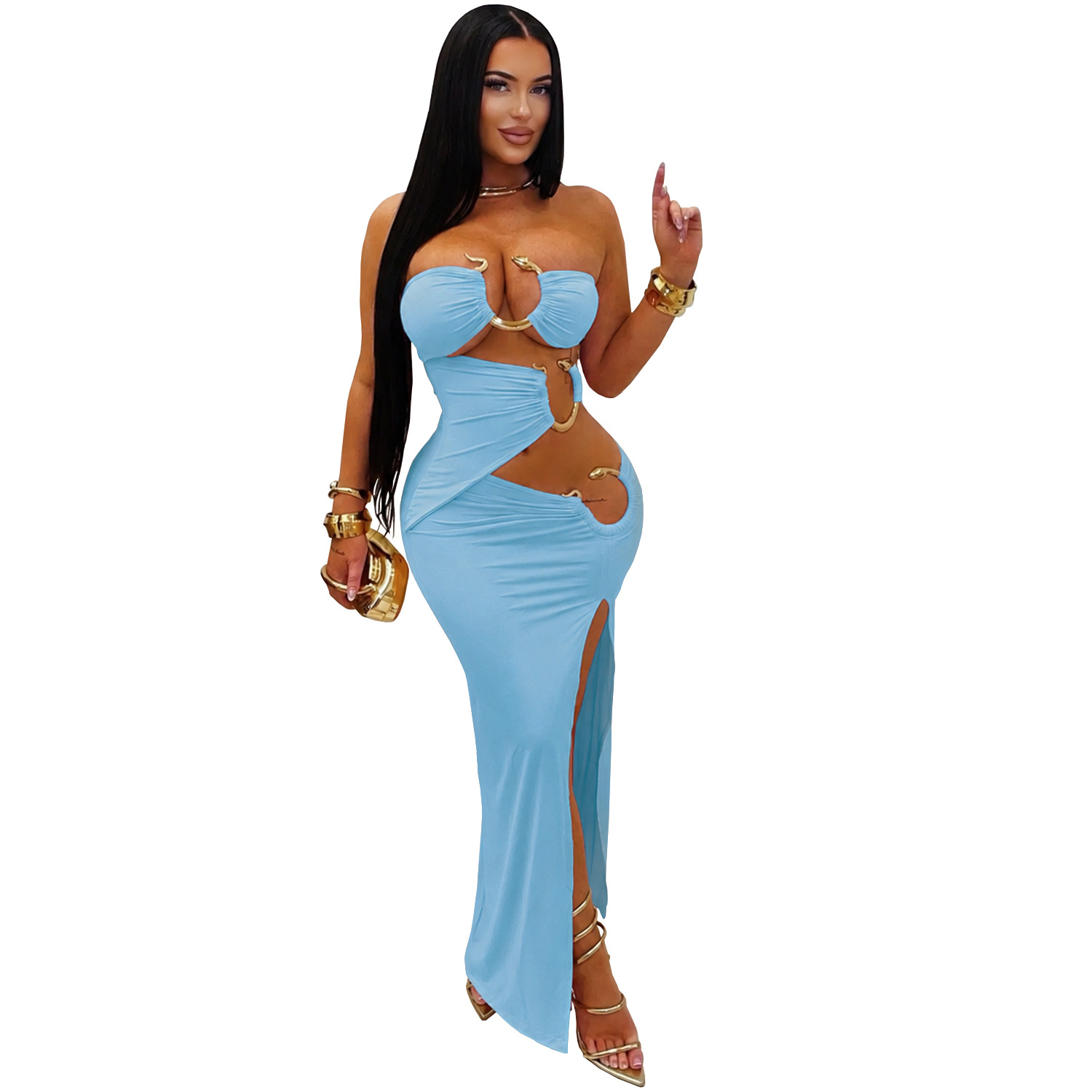 C7760 Aliexpress transfronterizo Amazon 2026 nuevo vestido de mujer sexy de pecho de discoteca de fiesta vestido de cadera image 8
