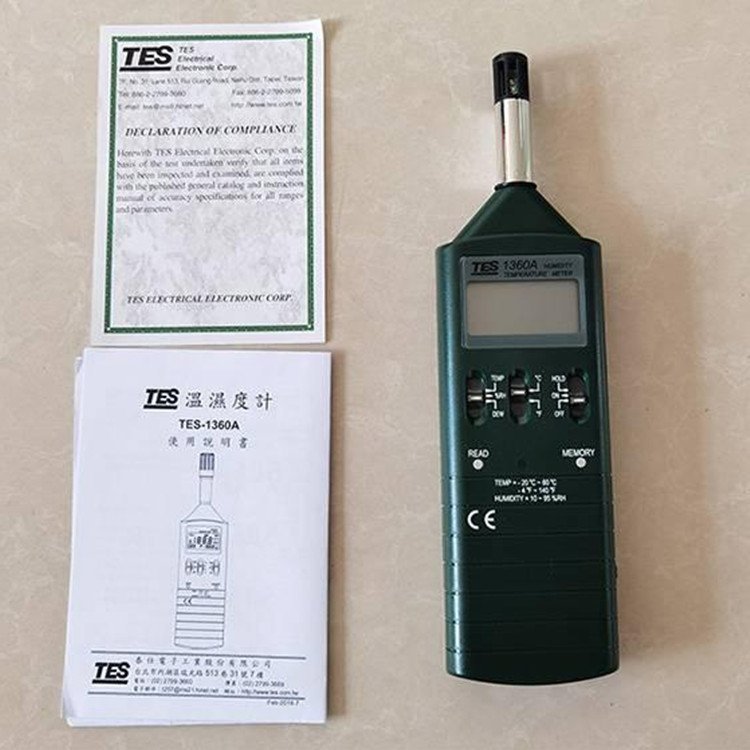 测量环境空气温度及相对湿度TES-1360A便携式数字式温湿度仪
