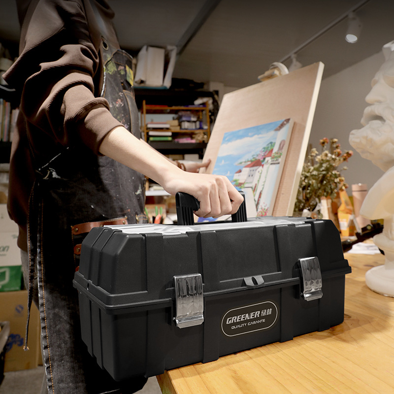 Caja de herramientas para estudiantes de arte de Lvlin, caja de almacenamiento de hardware para el hogar de primer grado para estudiantes de primaria, herramienta de pintura, caja de pintura portátil multifuncional
