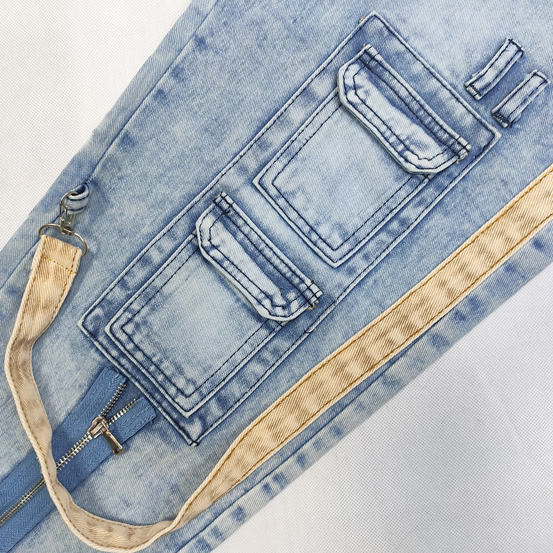 boy 2025 Nuovi jeans cargo con cerniera slim fit alla moda per uomo, lavaggio a blocchi di colore_voghion.com