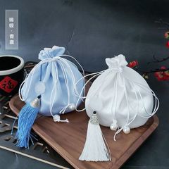 文学的なミニ古代スタイルの小袋中国結びタッセル錦織小さな香り袋ペンダント香袋漢服アクセサリー錦織袋空袋