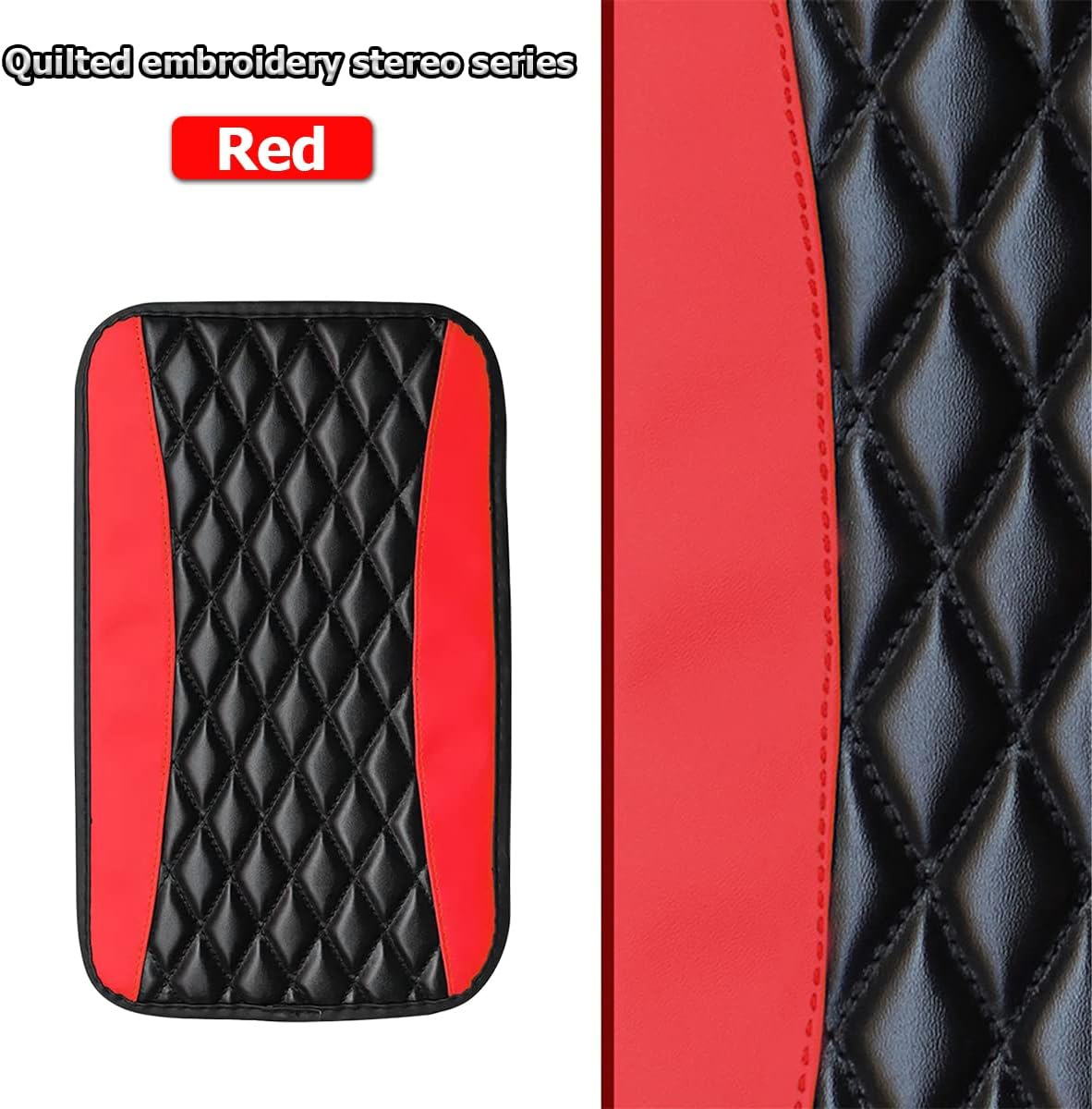 Amazon's new car armrest box, suitable for all seasons, non-slip PU leather diamond-shaped central armrest pad, wholesale