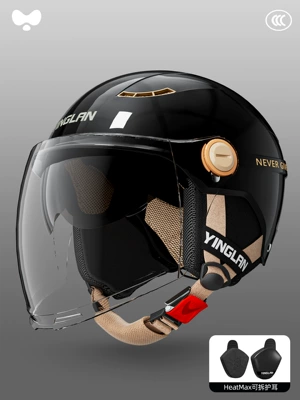 and Women, Motorcycle, Electric Vehicle, New, Motosiklet kaskı (dəbilqə) - 3c-dual-mirror-luxury-black-hd-long-mirror-heatmax-removable-ear-protection-one-size-fits-all