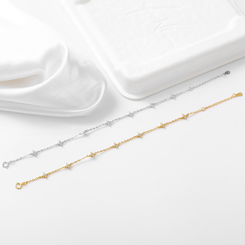 925 Sterling Silver Pendant Material Bracelets Classification 925 sterling silver Chain Material 1 Piece 925 Sterling Silver Flower 925 Sterling Silver Cable Chain Bracelets
