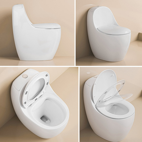 Integrated standard toilet, ceramic bidet, large-caliber toilet bowl, egg-shaped design for odor-proof, quiet, and water-efficient home use