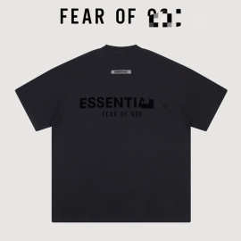 ESSENTlALS潮牌美式衣服FOG短袖前后字母植绒男女情侣宽松宽批发