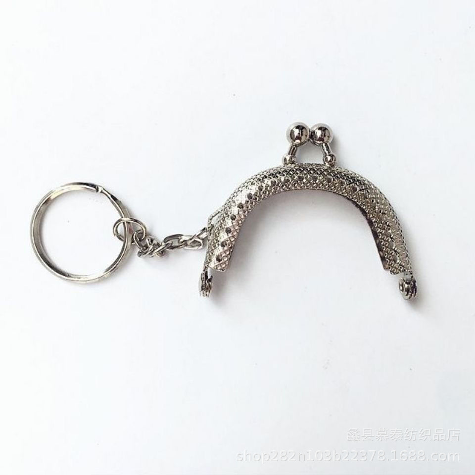 Llavero Metálico Semicircular de 5cm al por Mayor con 14/20 Agujeros, Accesorios para Monederos Hechos a Mano con Fieltro de Lana, Diseño a Cuadros.