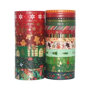 Christmas Hand Ledger Tape DIY Hot Stamping Washi Tape Christmas Gift Decorative Tape Christmas Hand Ledger Tape