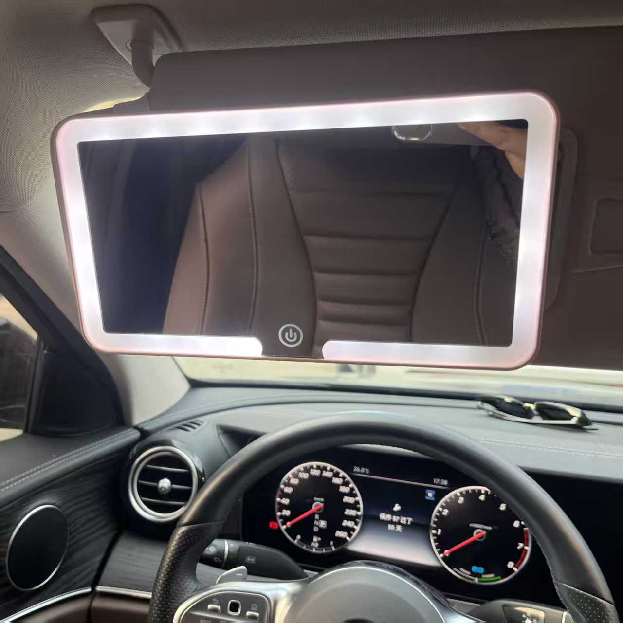 Car-Mounted Makeup Mirror Led Mirror Makeup Mirror with Light Car Sun Visor Beauty Mirror Led Makeup Mirror Cross-Border