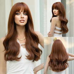 Long Wavy Wig with Bangs for Women Daily Use Synthetic Hair