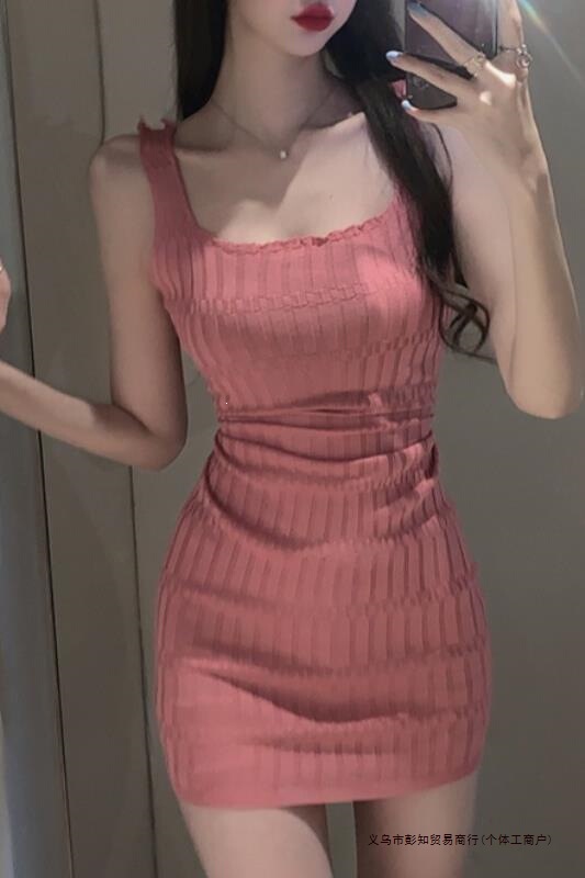 Sexy Spaghetti Strap Dress for Women, 2022 Summer New Style, Slim Fit, Flattering for Petite Figures, Bodycon Knit Dress Sexy Spaghetti Strap Dress for Women, 2022 Summer New Style, Slim Fit, Flattering for Petite Figures, Bodycon Knit Dress