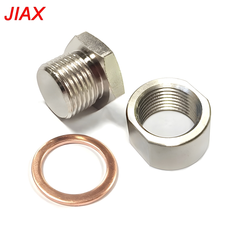 Tuerca de soldadura del tubo de escape M18x1.5 niquelado de hierro, tornillo de sellado del tapón hexagonal exterior, piezas de modificación del automóvil