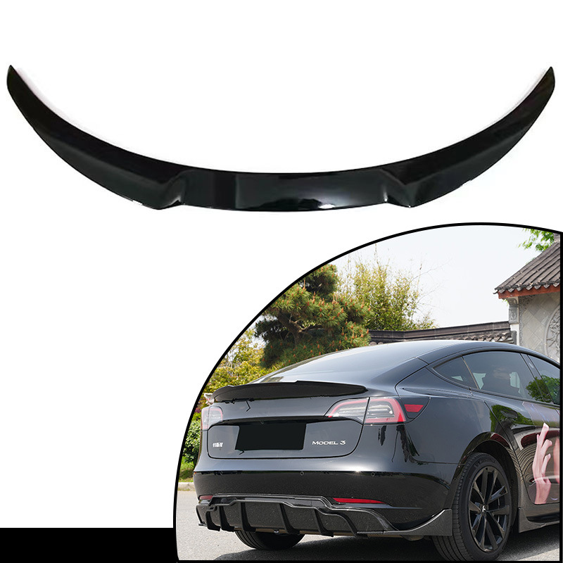 Big Surrounded – 适用于焕新版特斯拉Model3 Side Skirt Rear Lip - spoiler-gloss-black