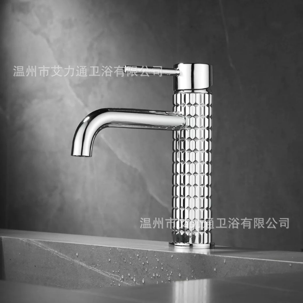 Grifo Antisalpicaduras para Lavabo de Cobre Mezclador de Agua Fría y Caliente para Mueble de Baño image 6